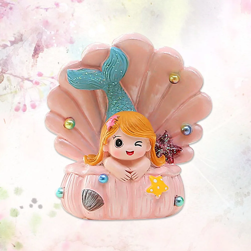 

1Pcs Mermaid Cake Decor Resin Ornament Desktop Adornment Birthday Party Craft Mermaid Adornment Desktop Decor
