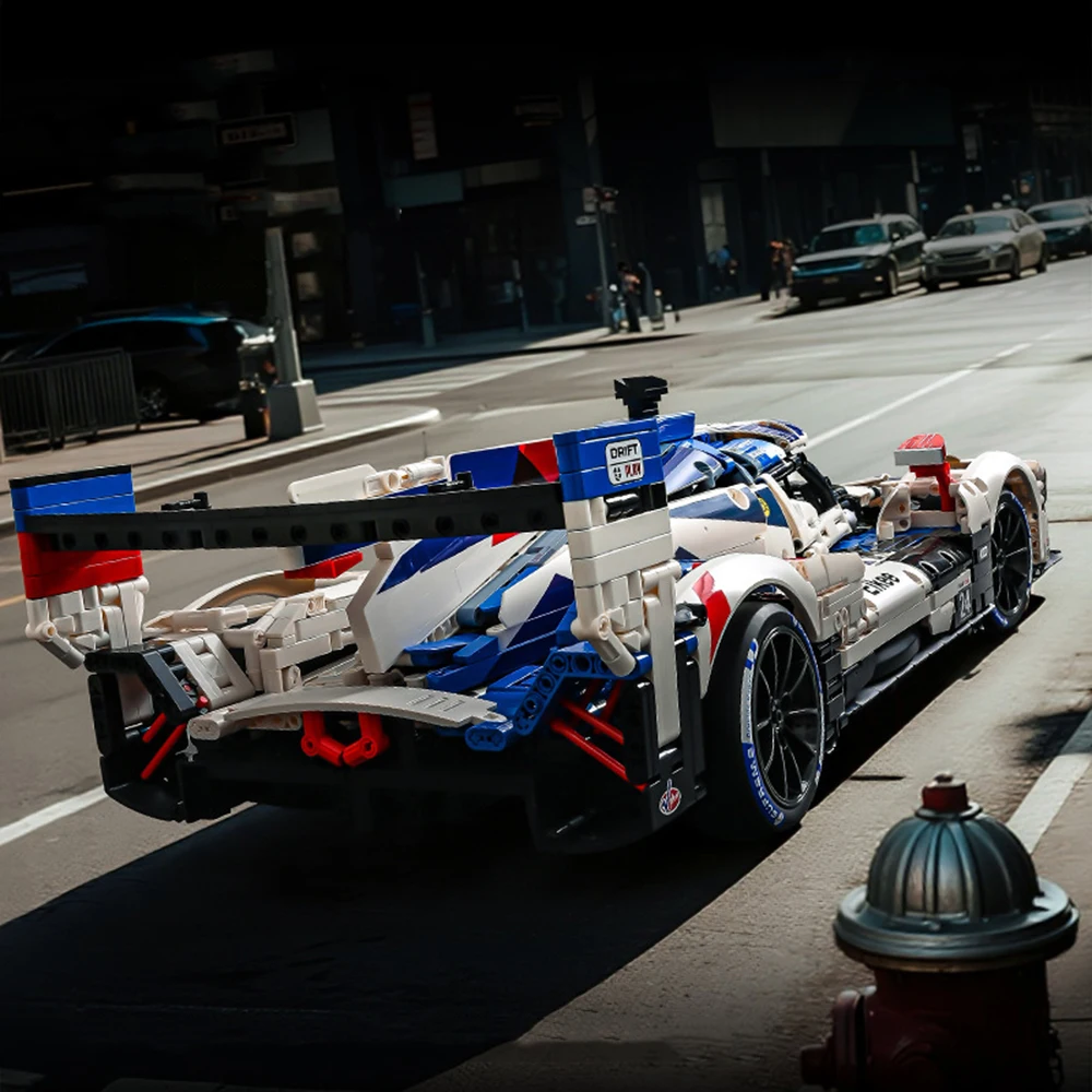Tecnologia meccanica Auto da corsa Modello di blocchi Modello ad alta difficoltà Assemblaggio per adulti Veicolo di ingegneria Giocattolo per esposizione regalo