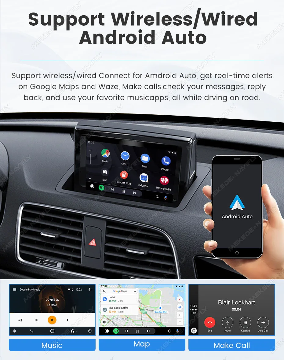 MEKEDE Wireless CarPlay Android Auto Decoder für Audi A1 Q3 A4 A5 Q5 MMI 2G Smart Video Box unterstützt Mirror Link, YouTube und Netflix. – Detail 9