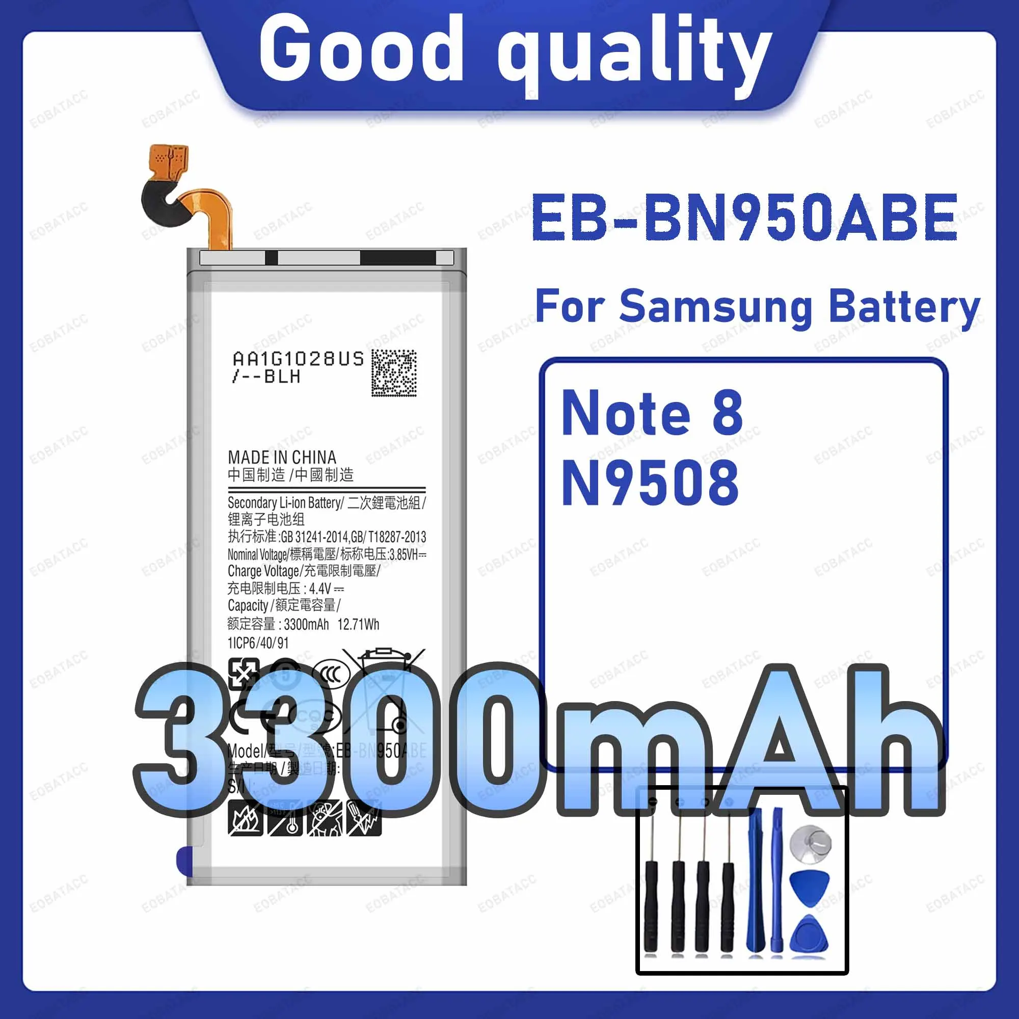 

3300mAh EB-BN950ABE Replacement Battery for Samsung Galaxy Note 8 with Repair Tools Kit