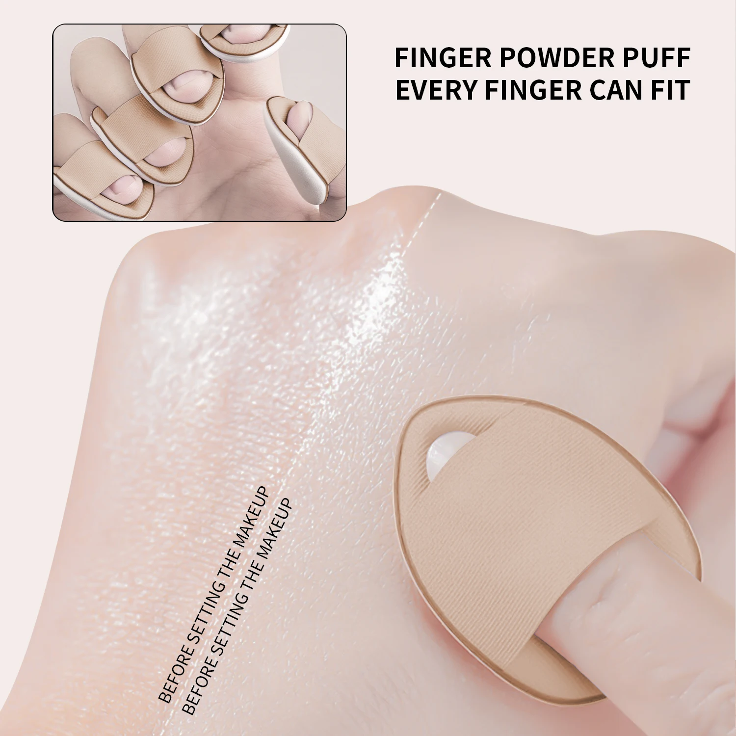 Finger Powder Puff Thumb แป้งขนาดเล็กพัฟ Finger Belly แป้งพัฟชี้หัว Make Up Small Finger Tip Air Cushion Mini Conce