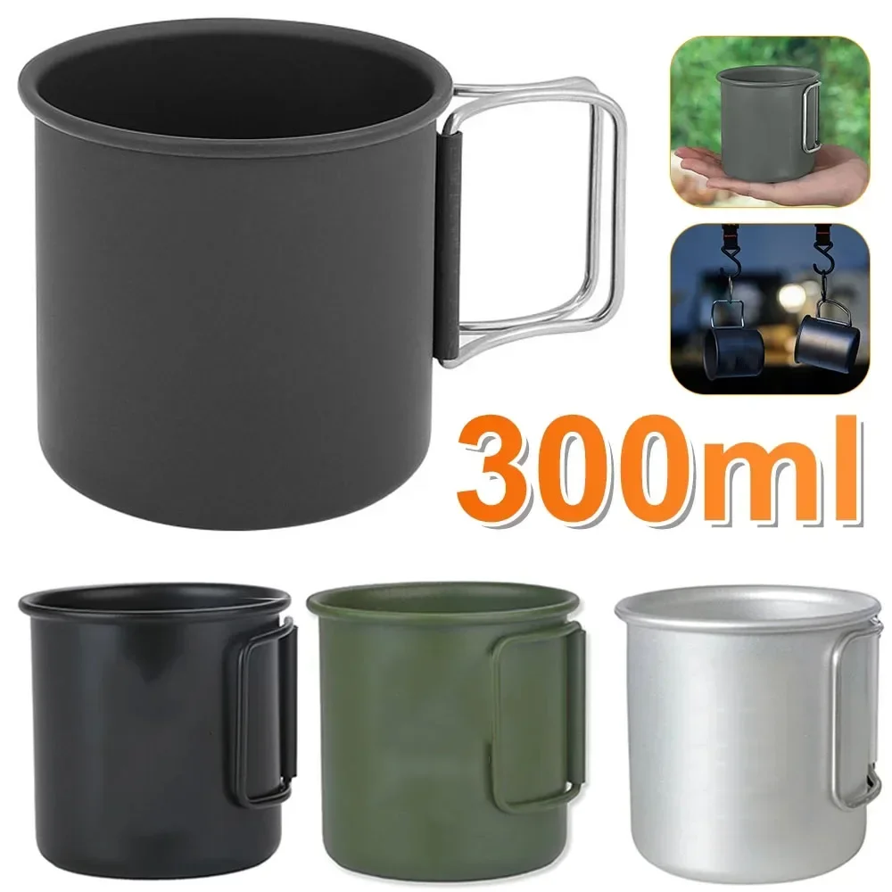 300ML Camping Mug Aluminium Alloy Folding Cup  Hike Mug Ultra-Light Camping Travel Water Cup Outdoor Camping Cookware  taza