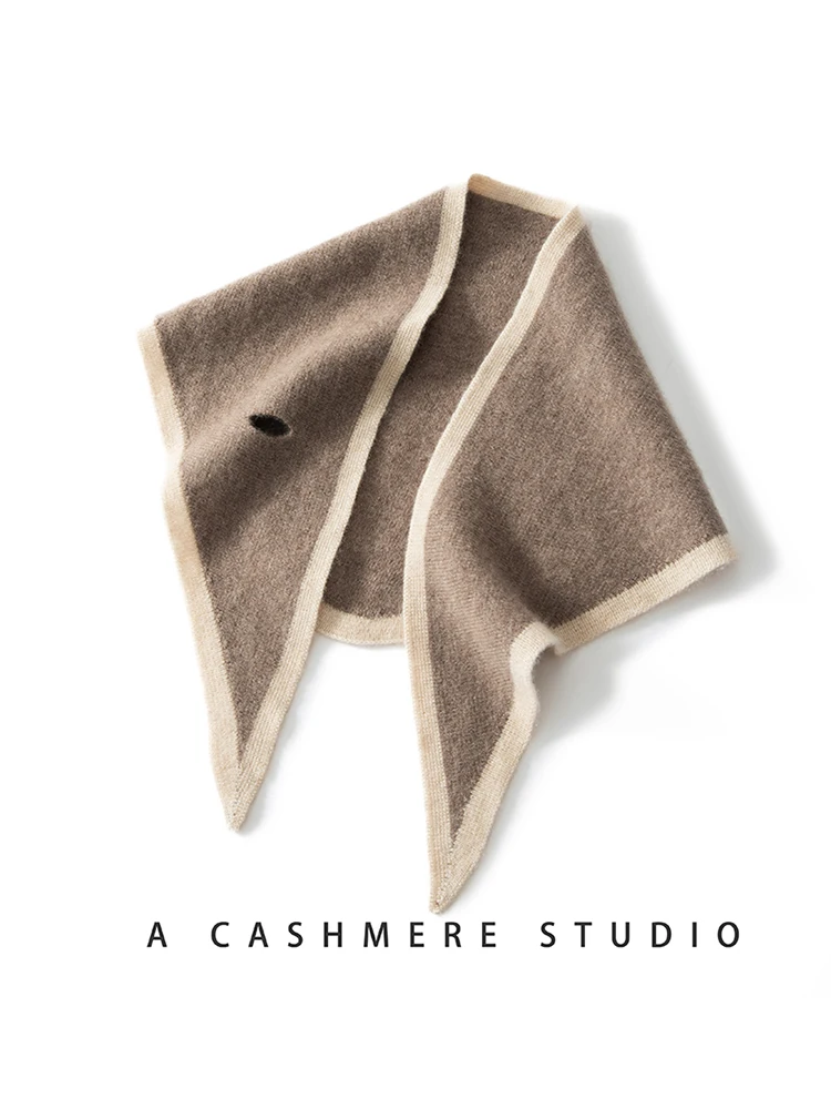 Sciarpe in Cashmere 100% da donna autunno inverno di alta qualità 2022 noveltysciarpa femminile calda lavorata a maglia con Design perforato