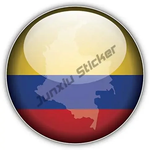 Colombia Map with Flag Vinyl Sticker country code CO Decal for Phone Laptop Water Bottle Waterproof Decal Campervan Funny Decor