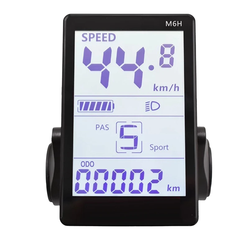 M6H Electric Bike LCD Display Meter Dashboard 24V-60V Universal E Scooter LCD Panel Screen for Electric Bike(SM 6PIN)