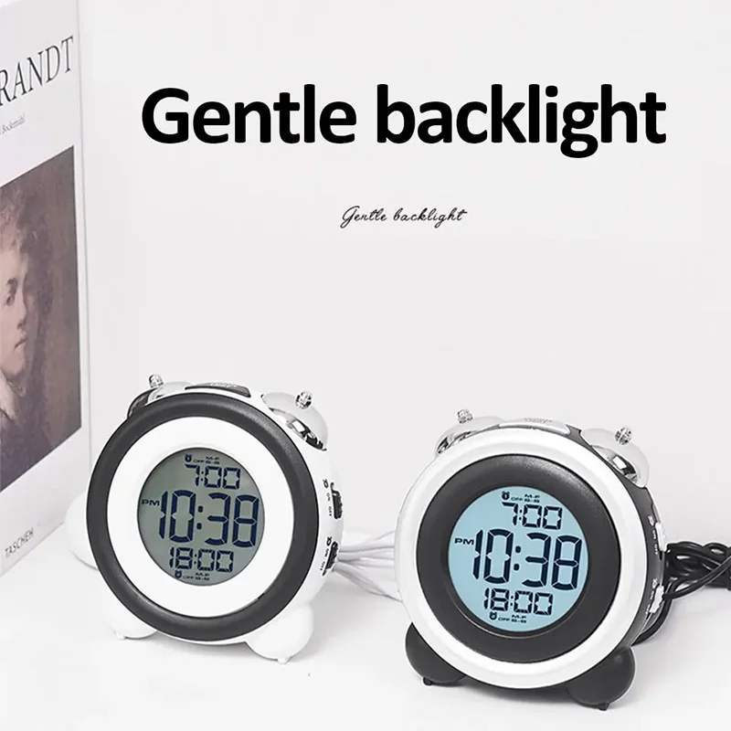 Multi-function Alarm Clock with Vibration Super Loud Vibration Alarm Clock Dual Alarm for Heavy Sleepers Deaf Hard of Hearing