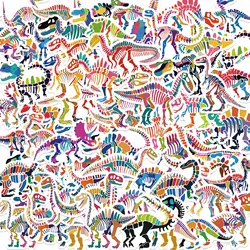 50pcs Cute Colorful Dinosaur Skull Stickers DIY Fridge Luggage Scrapbook Skateboard Notebook Diary Graffiti Sticker