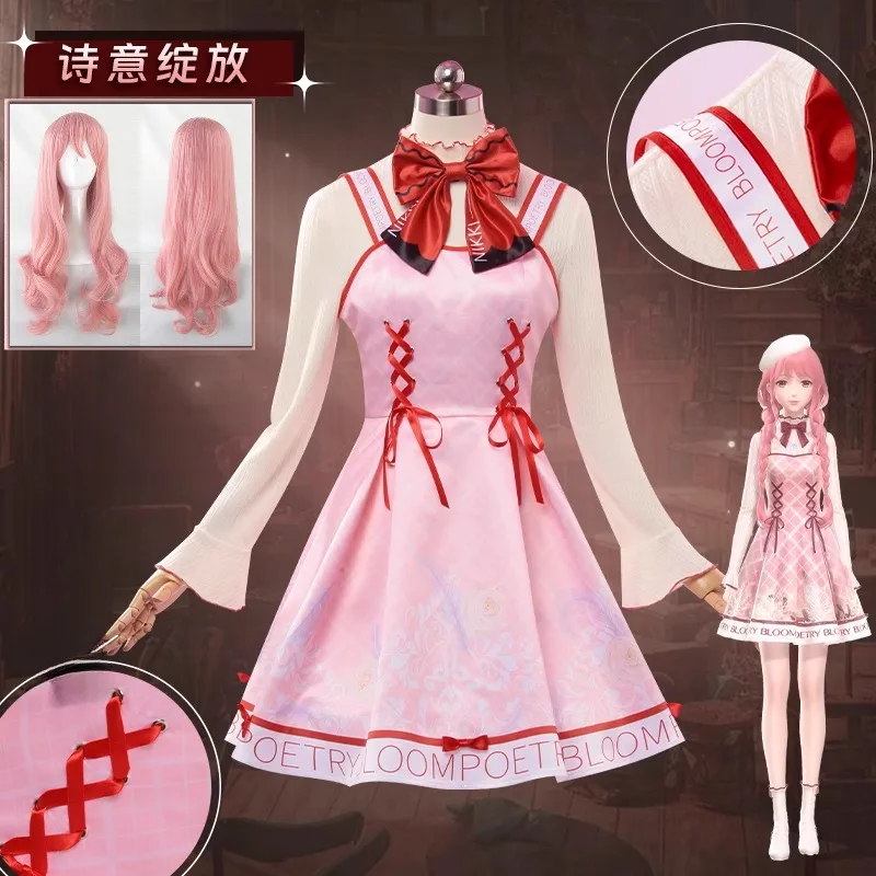 

Nikki Cosplay Costume Infinity Nikki COS Clothes Sweet Pink Lolita Dress Uniform Wig Set Carnival Party for Women SKIRTS