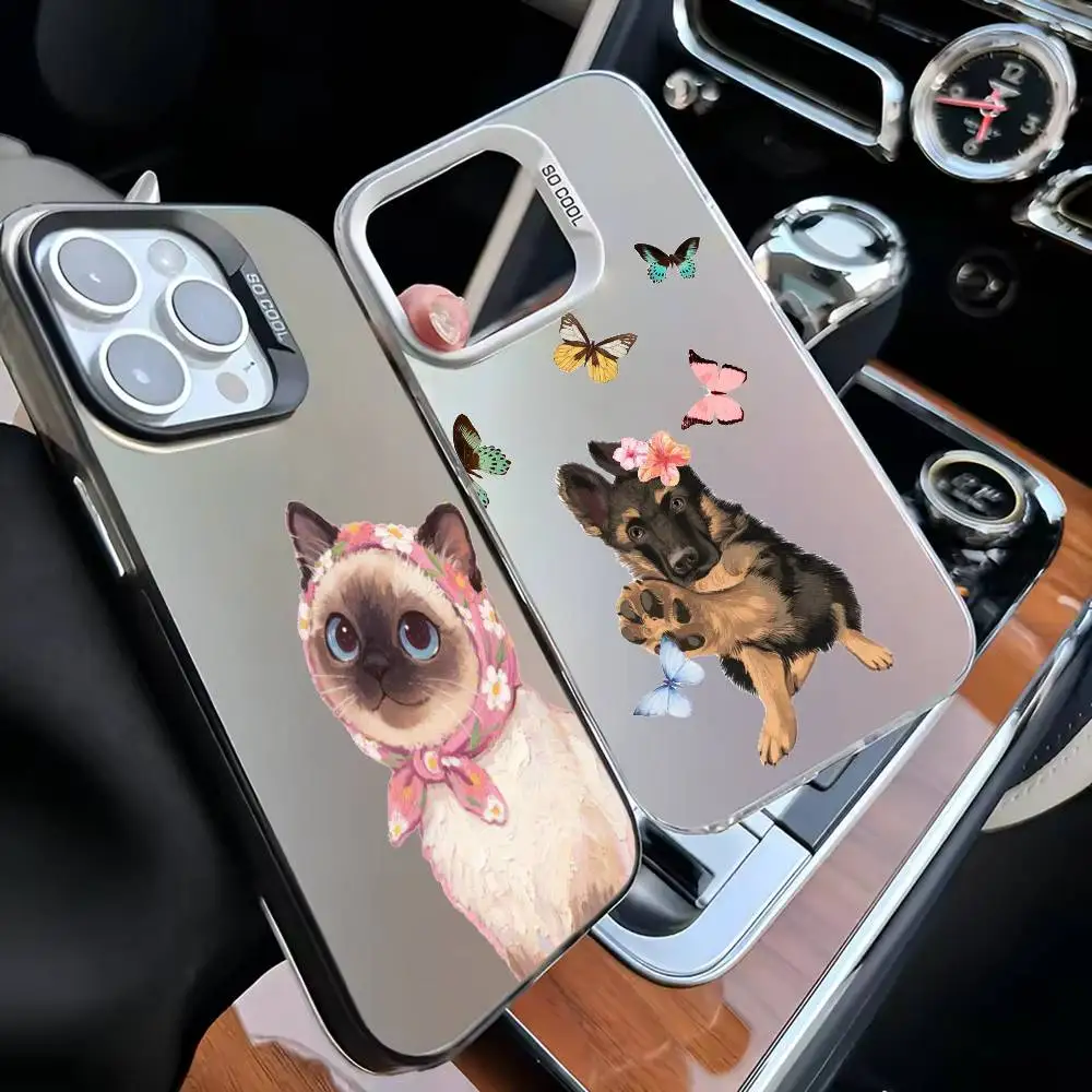 

Cute pet print Phone Case For iPhone17,16,15,14,13,12,11 Plus,Pro Max White Matte Shockproof Cover