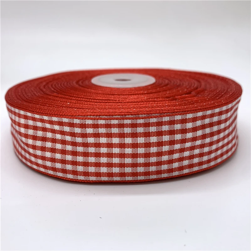 5yards/lot 10/15/20/25mm Red Plaid Ribbon Grid Printed Ribbon For Home Wedding Christmas Decoration DIY Gift Wrapping