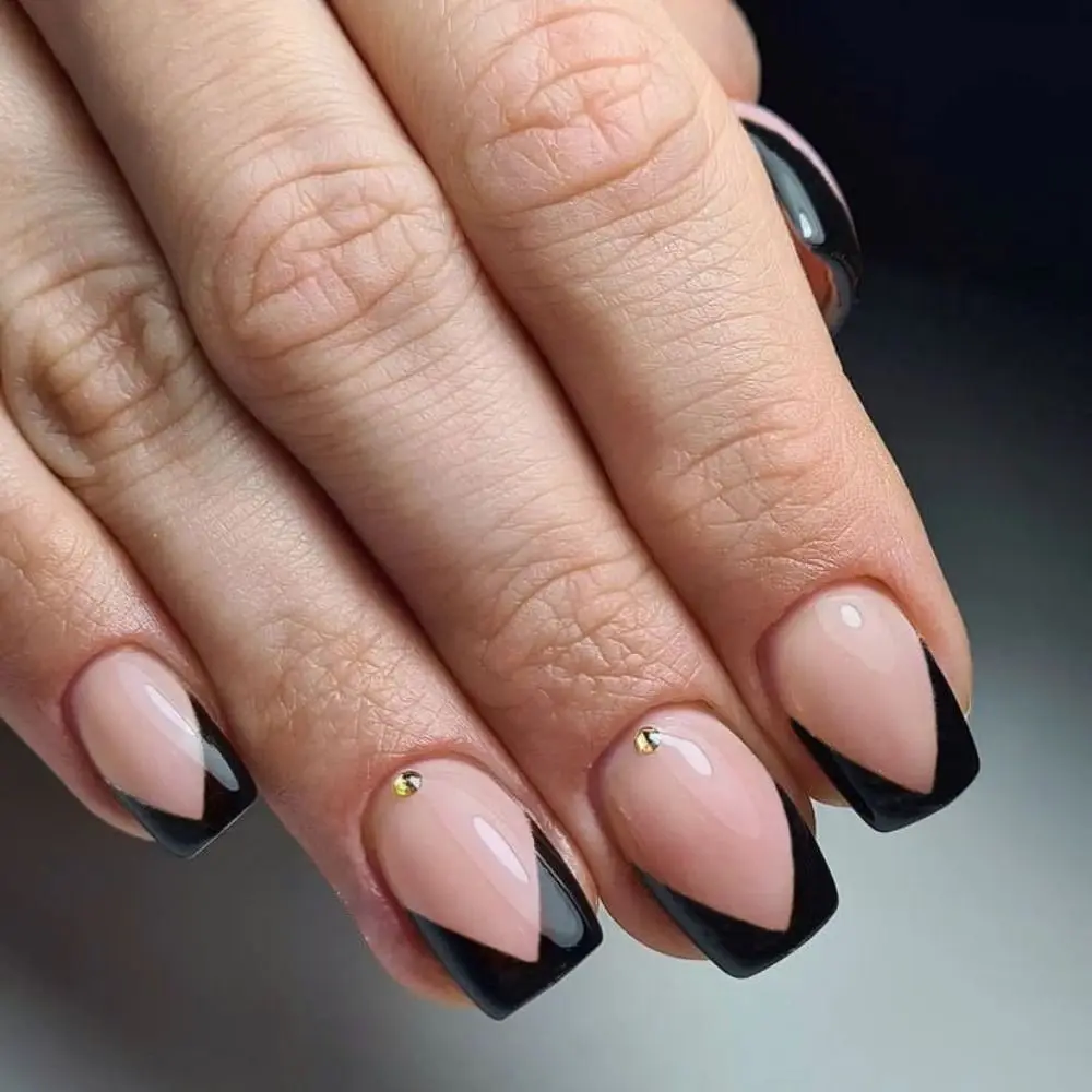 Moda poręczny Manicure francuskie sztuczne paznokcie kwadratowa główka pełna pokrywa naciśnij na paznokcie Rhinestone końcówki do paznokci damskie