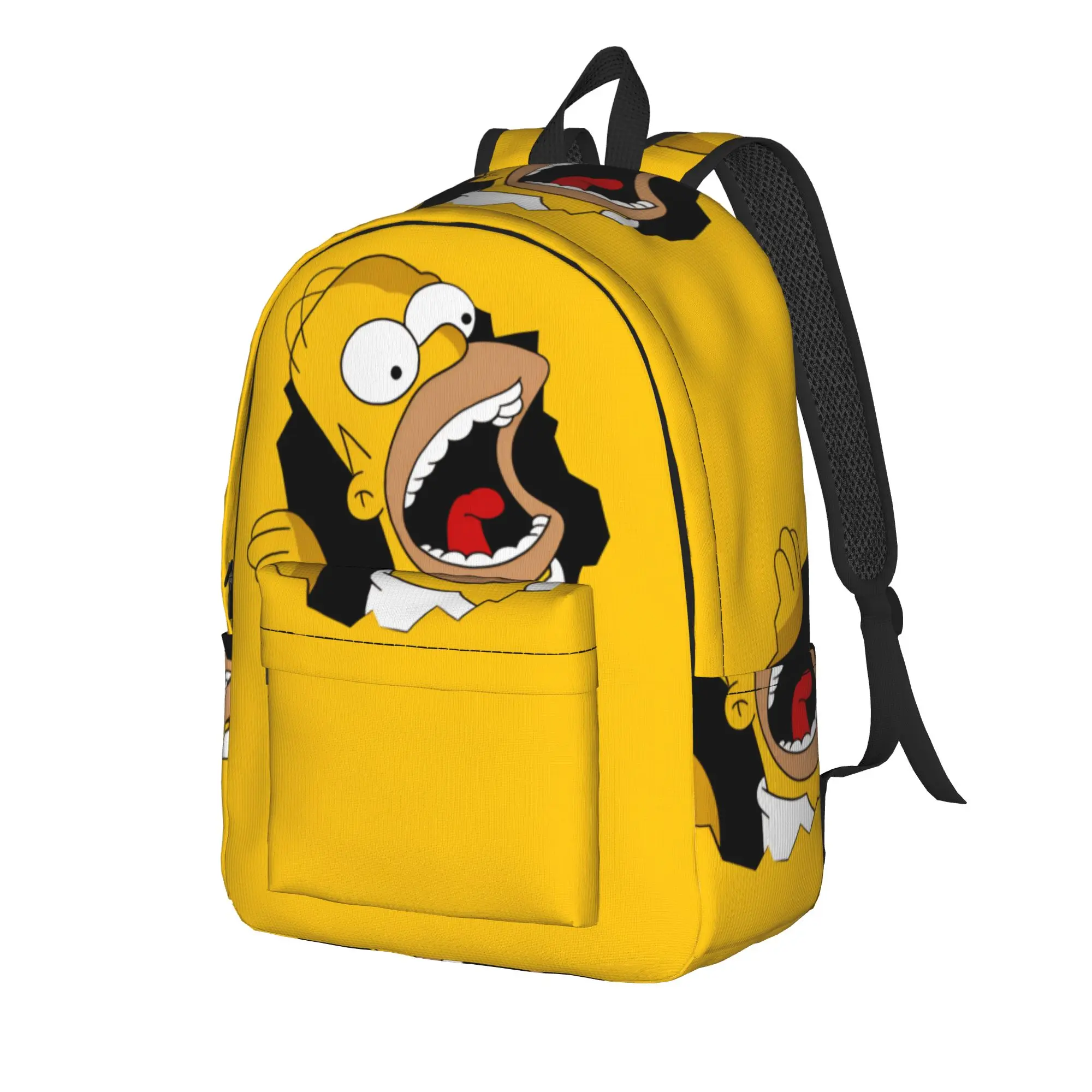 S-Simpsons Homer Shocked Face Backpack  Kawaii Backpacks Student Travel Pattern School Bags Custom Rucksack