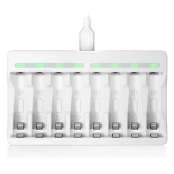 4/8-slot For Ni-MH AA AAA Rechargeable Batteries USB Individual Battery Smart Charger with 5V 2A Fast Charging Function 1.2V
