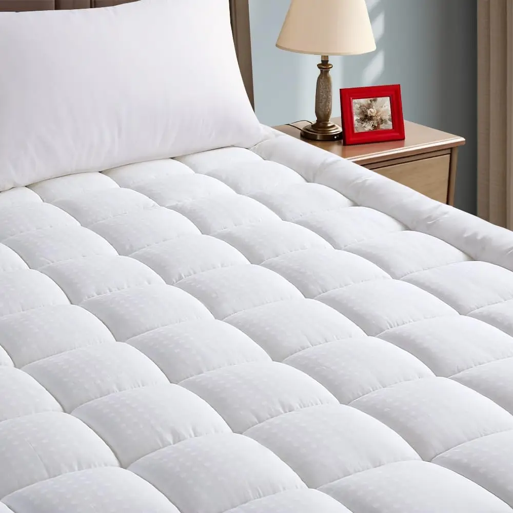 

Size Pillow Top Mattress Cover Quilted Fitted Mattress Protector Cotton 8-21" Deep Pocket Mattress To