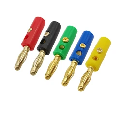 10Pcs 4mm Banana Plug Male Connector Solderless Screw Type Gold Plated Bananas Plugs Adapter For DIY Test Leads Wire