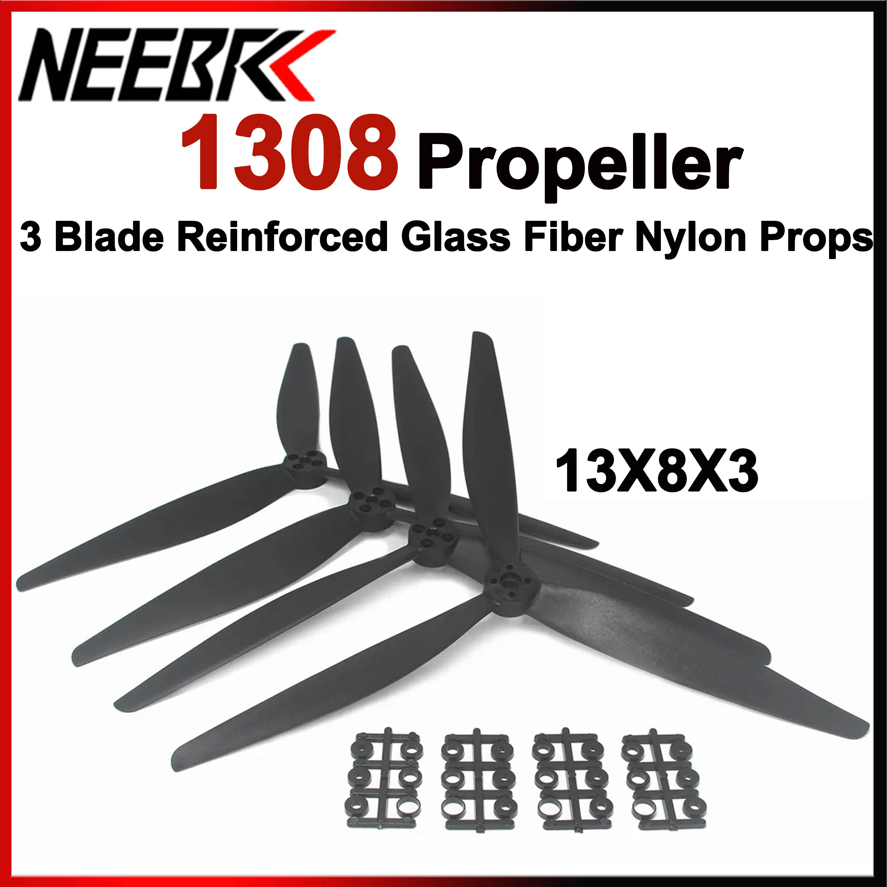 

2 пары пропеллеров 1308 13X8X3 13 дюймов CW CCW 3 лопасти из армированного стекловолокна нейлоновый реквизит для FPV RC Drone Mark4 GK-V3 4214 4320