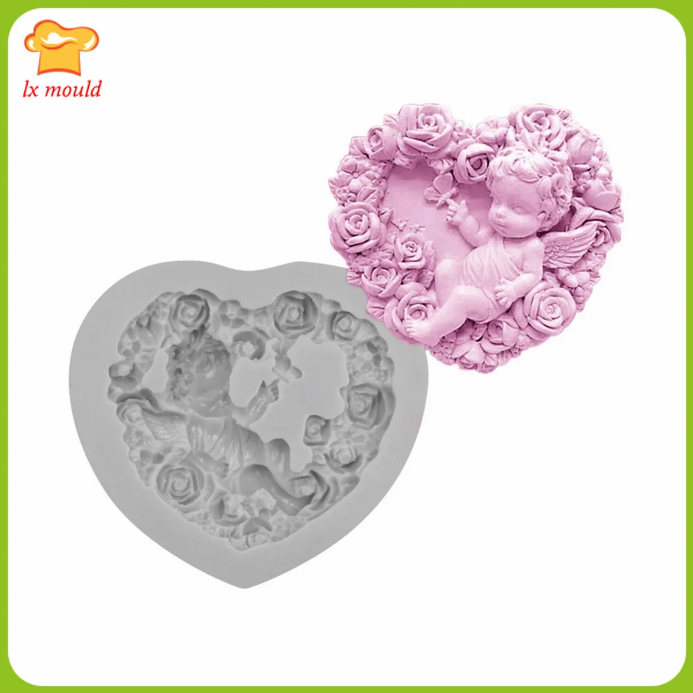 

Rose Love Angel Male Baby Silicone Mold Chocolate Fondant DIY Candle Handmade Soap Molds