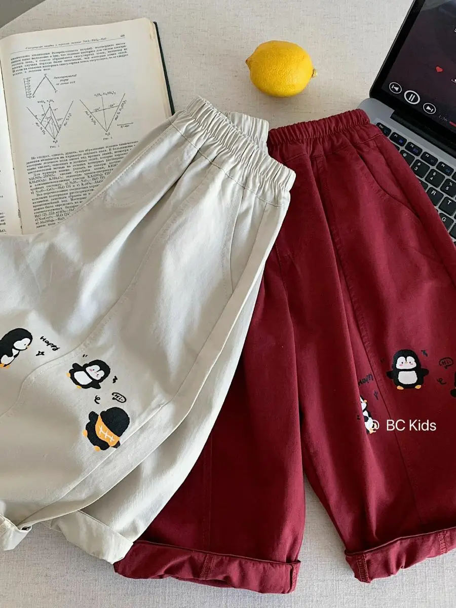 

Boys Cartoon Faionable Loose Casual Pants Spring Autumn New Sle Baby Print Loose Long Trousers for Small Children