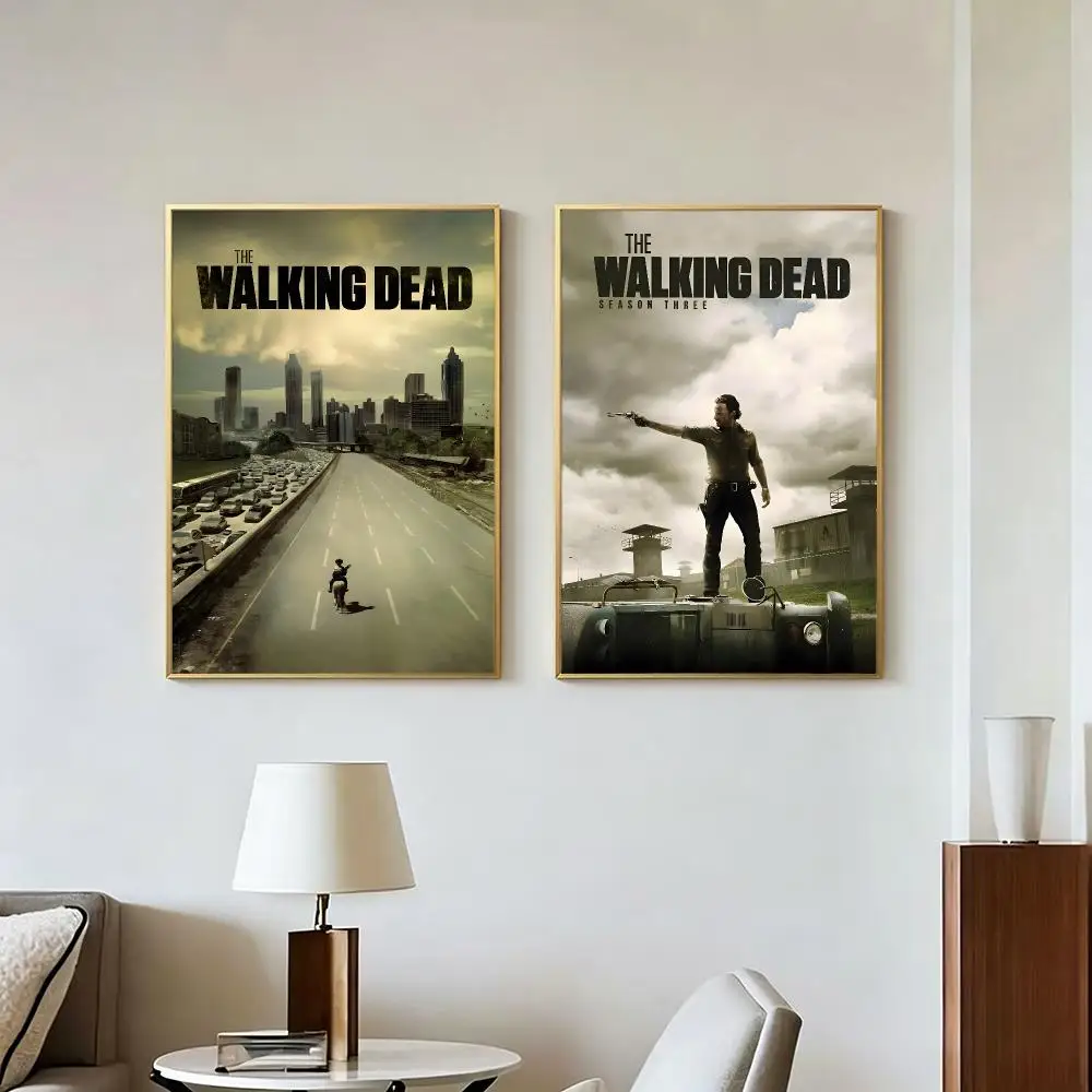 Series Classic T-The Walking Dead Poster Peel And Stick Wall Art Self Adhesive PP Waterproof Wall Decor Living Room Bedroom Gift