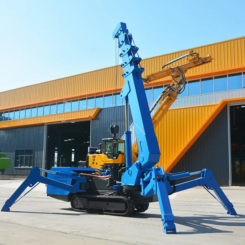 1-8Ton Compact Spider Crane with Hydraulic Outrigger & 360° Rotation for Glass Mounting