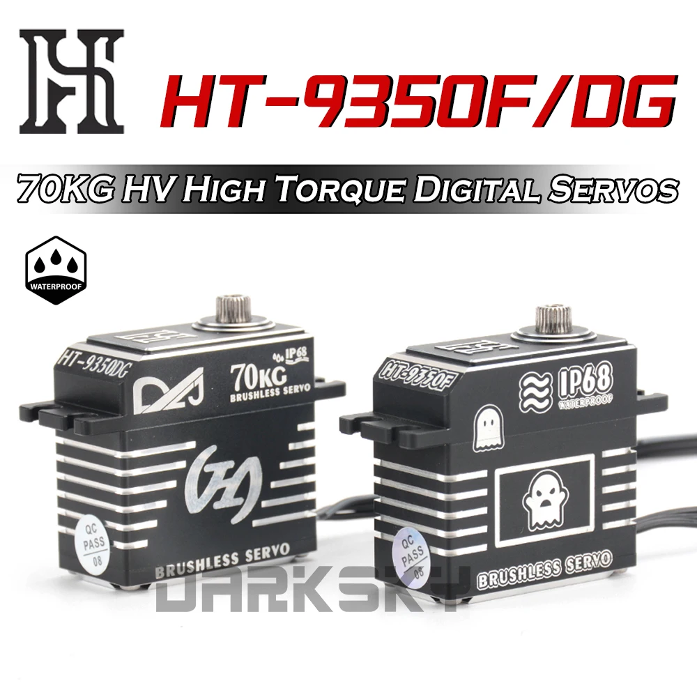 

HT 9350 F/DG 70 кг HV бесщеточные цифровые сервоприводы с высоким крутящим моментом IP68 водонепроницаемые для 1/10 1/8 RC модель гусеничного багги аксессуары