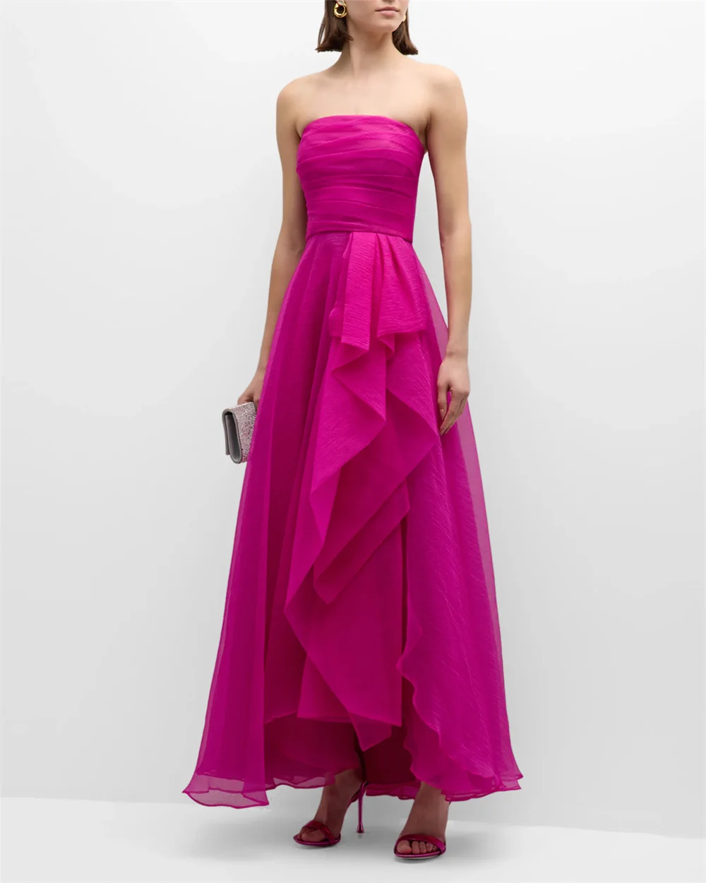 Annie Rose Purple Prom Dresses Elegant Ladies A-line Evening Dress Ruffles Wedding Guests Party Dress 2024فساتين السهرة