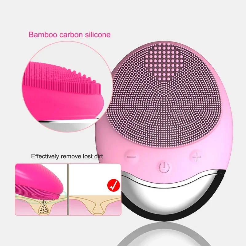 Escova De Limpeza Facial De Silicone Elétrico, Massageador Facial Vibratório Ultrassônico, Cuidados Com A Pele, Poro Profundo Sônico, Dispositivo De Limpeza De Rosto