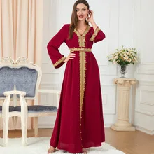 Vestido de fiesta musulmán Eid para mujer Abaya bordado Jalabiya Marruecos Vestidos Abayas Kaftan Abaya Islam Vestidos árabe largo