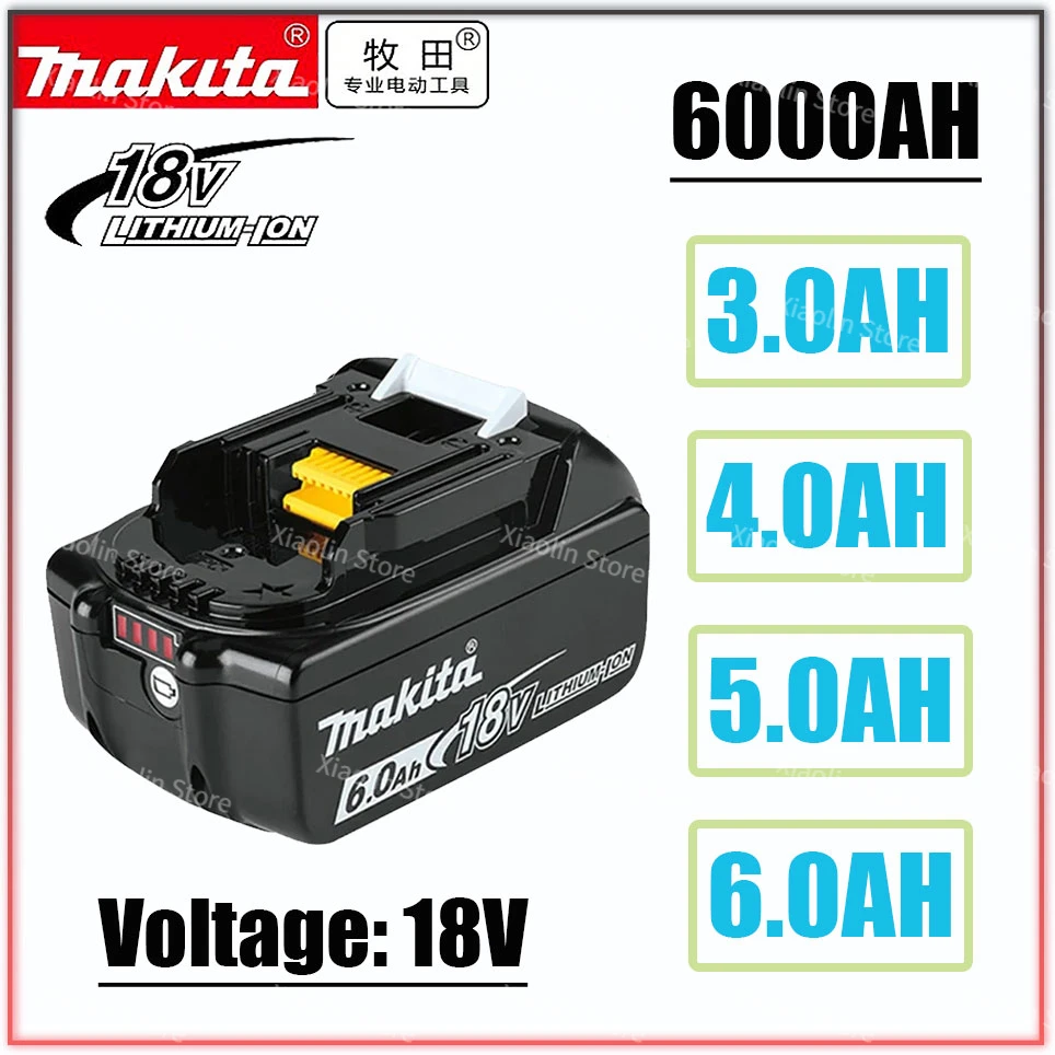 

Makita-100% Original Rechargeable Power Tool Battery 6.0Ah 18V BL1830 BL1850 BL1840 BL1860 BL1815，Replaceable LED Lithium-ion