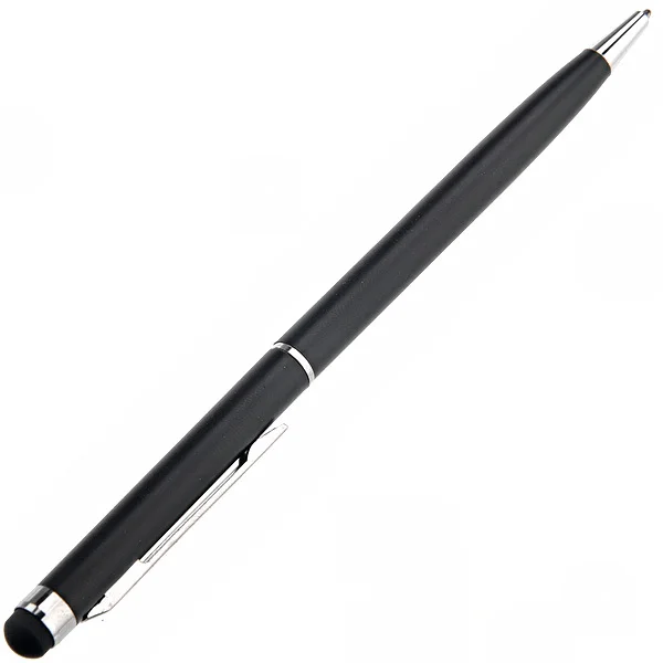 

2-in-1 Dual Function Capacitive Touch Screen Stylus Pen Black Compatible with Iphone Smartphone Ballpoint Pen Note Drawing