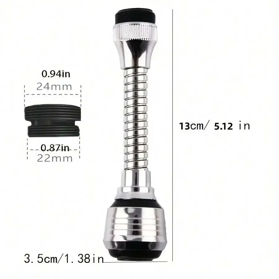 2-Piece 360 ° Rotary Faucet Extender Splash-proof design for bathroom and kitchen sinks Install without tools - Detail 1