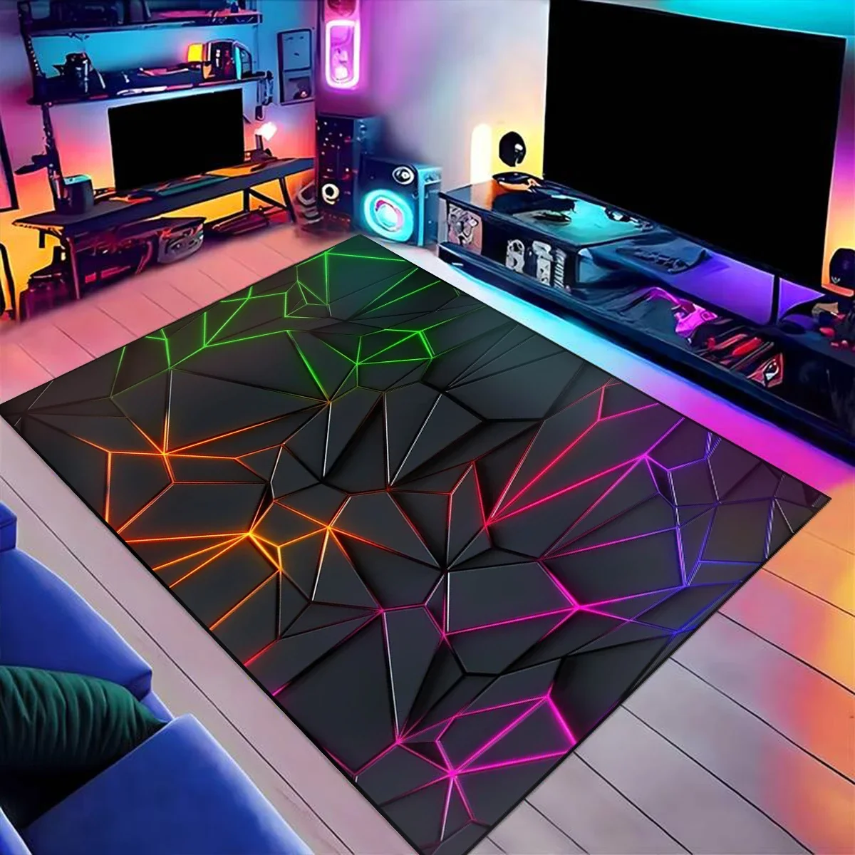 Gaming Mats Bedroom Rug Gamer Carpet Non-slip Wear-resistant Living Room Floor Mat American Laser Light Large Size Study Rug 양탄자 - Image 2