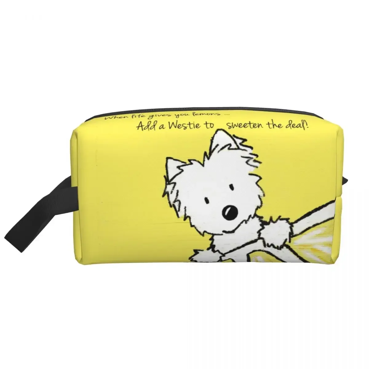 Life Lemons Westie Dog Travel Toiletry Bag Women West Highland White Terrier Cosmetic Makeup Organizer Beauty Storage Dopp Kit