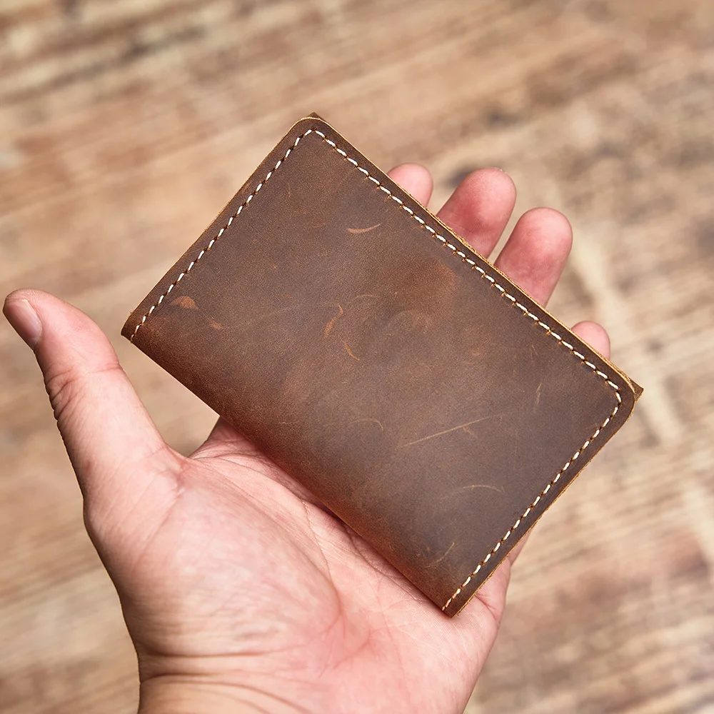 NUPUGOO Echtleder-Geldbörse, faltbar, großes Fassungsvermögen, für Damen und Herren, universelles Kartenetui, Schlüsseltasche – Detail 4