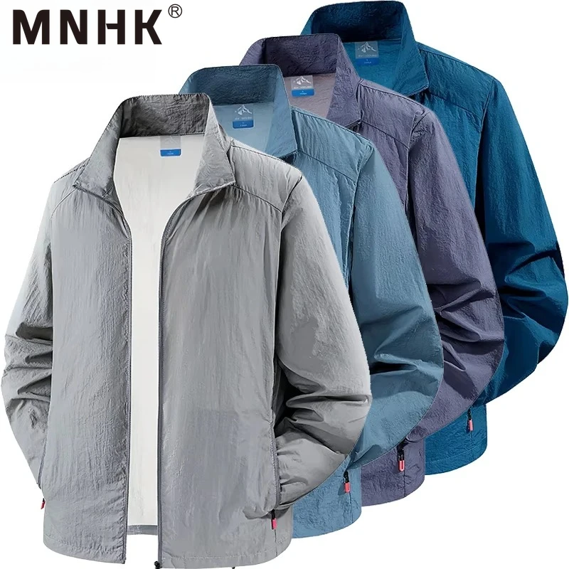 

Men's Lightweight Full Zip UPF 50+ Sun Protection Jacket Long Sleeve Quick Drying Running Coat for Outdoor Activities