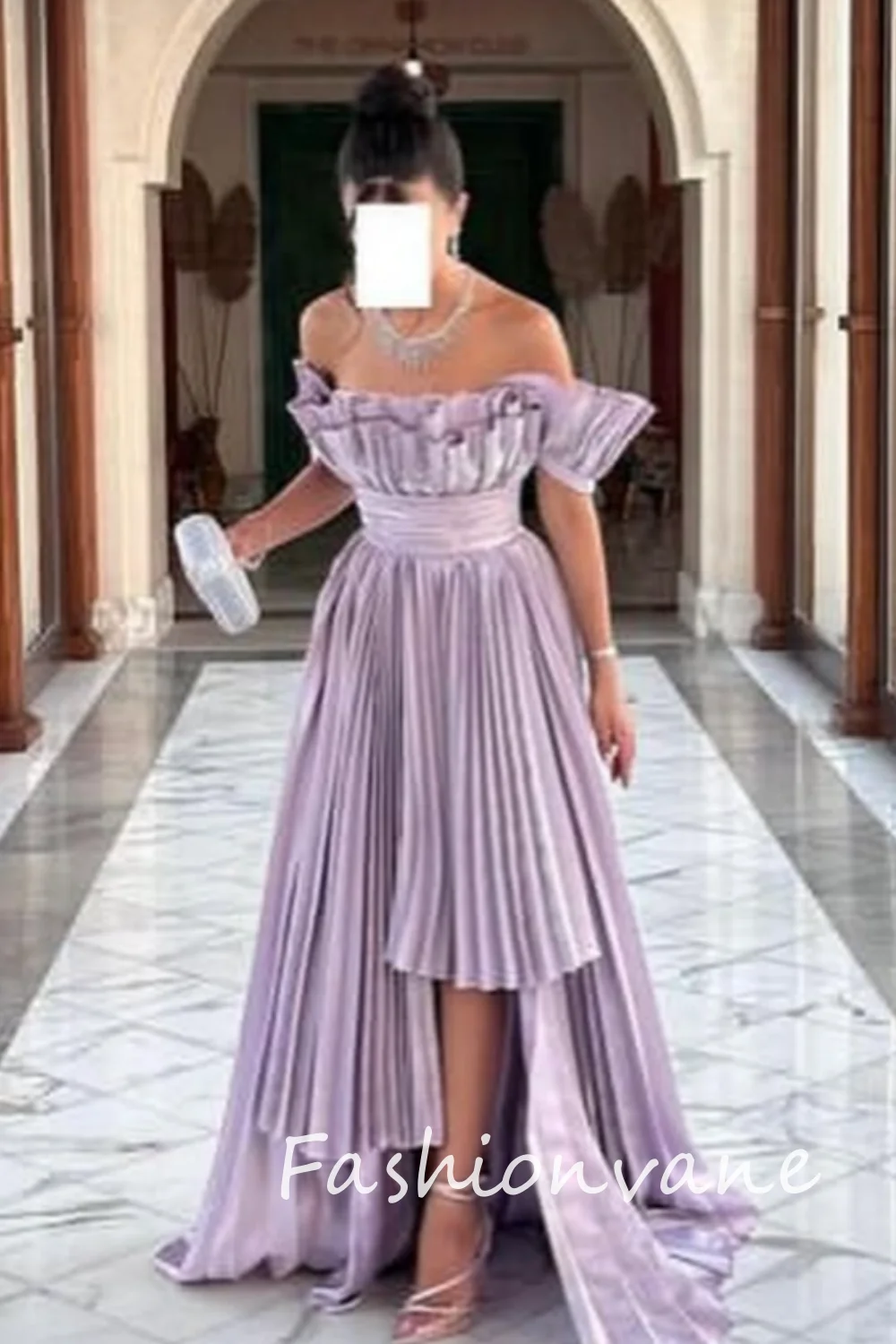 Fashionvane Modern Mermaid Prom Dresses Saudi Arabia Women Wear Birthday Party Evening Dress Long Sleeves Special Occasion Gown