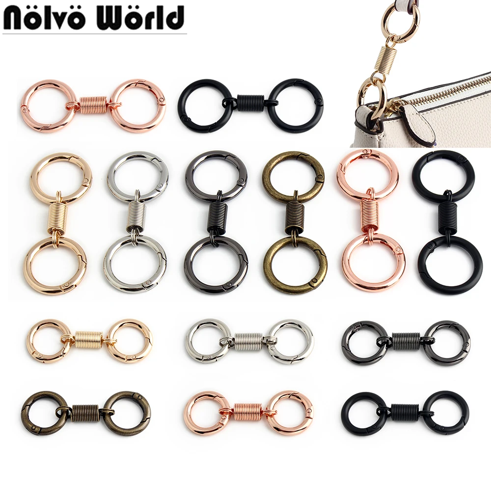 

2/5/30PCS 25mm 19mm Metal Double O Ring Spring Clasps For Bag Clips Hook Openable Round Carabiner Keychain Connector Accessories