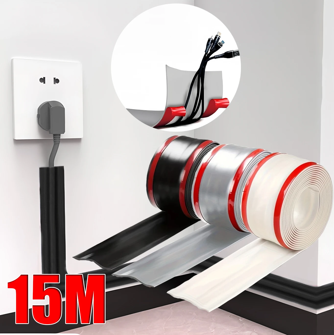 Protecteur de câble auto-adhésif en PVC, bande de Protection de fil d'isolation, couvercle de Protection de cordon, résistant à l'usure, prévention des organisateurs de voyage