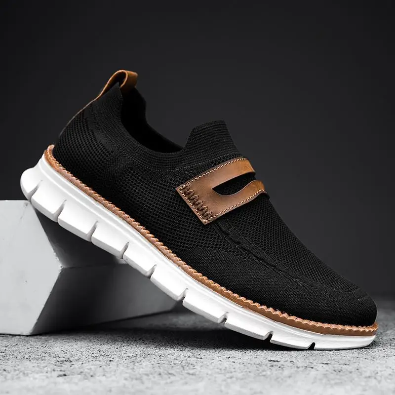 Tennis Heren Mesh Ademende Loafers Lichtgewicht Gevulkaniseerde Schoenen Effen Kleur Casual Wandelschoenen Slip On Loafers Zapatillas