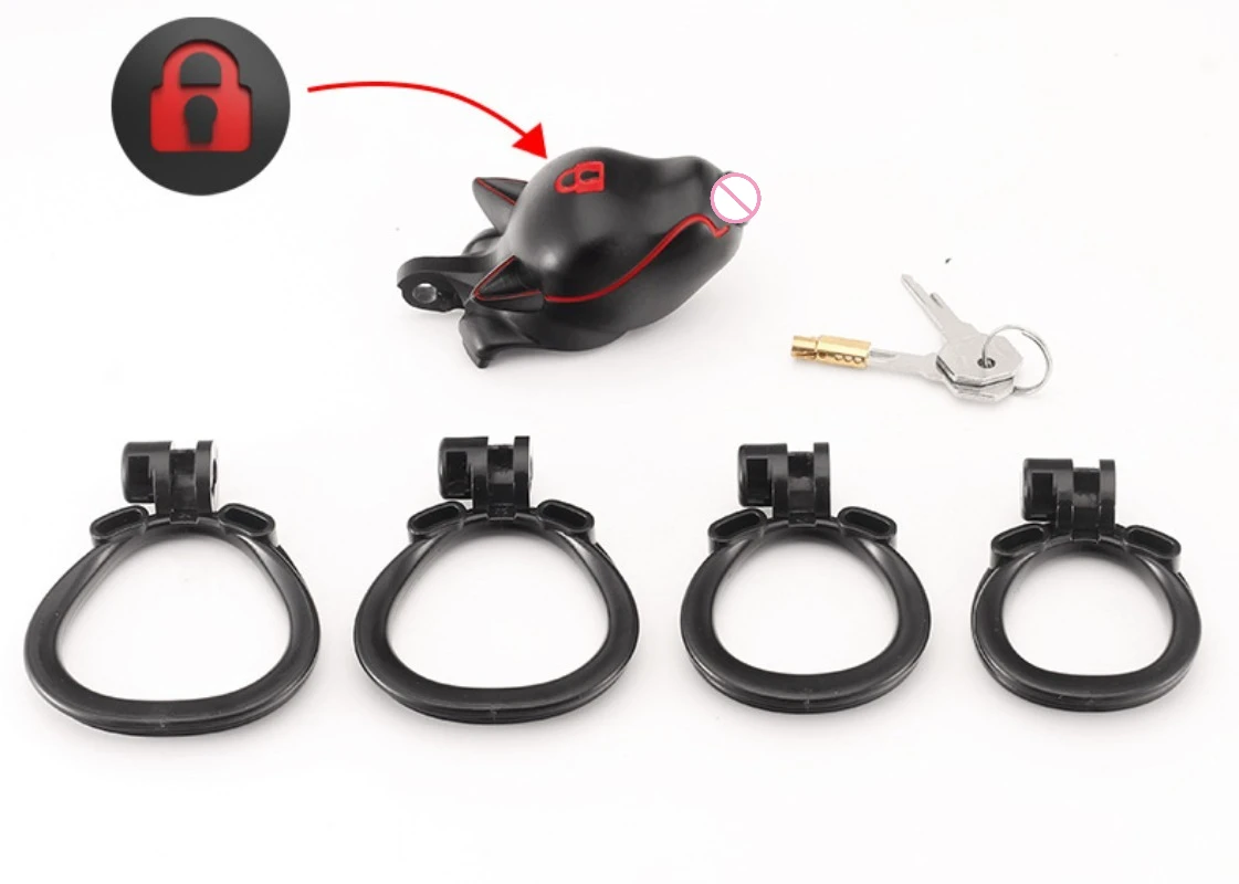 Resin Male Chastity Device HT-V5 Click&Lock Cobra Cock Cage Cock Ring Sleeve Lock Penis Cage Bondage Belt Fetish Sex Toy for Men view 3