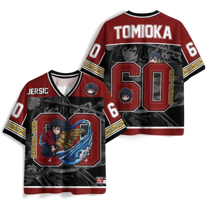 Camiseta de Baloncesto Estilo Americano Demon Slayer Giyu Tomioka, Verano 2026, Nueva, Transpirable, de Malla, Manga Corta, para Adultos y Niños