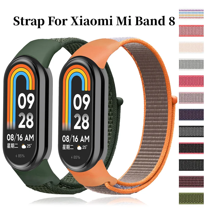 

Nylon Braid Breathable Strap for Xiaomi Mi Band 8 Wristband Replacement Tape Xiaomi Miband8 smartwatch Accessories Belt Bracelet