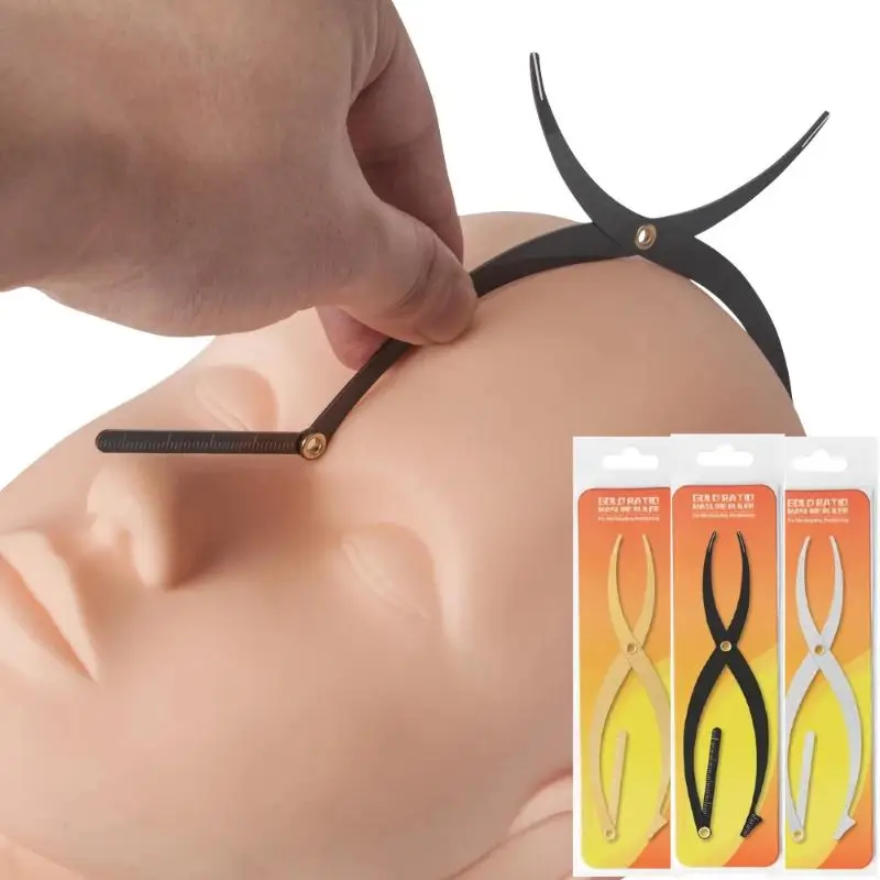 

1 Pcs Black Gold Silver Proportional Stainless Steel Ruler Eyebrow Stencils Golden Ratio Measure Microblading Positioning Tool