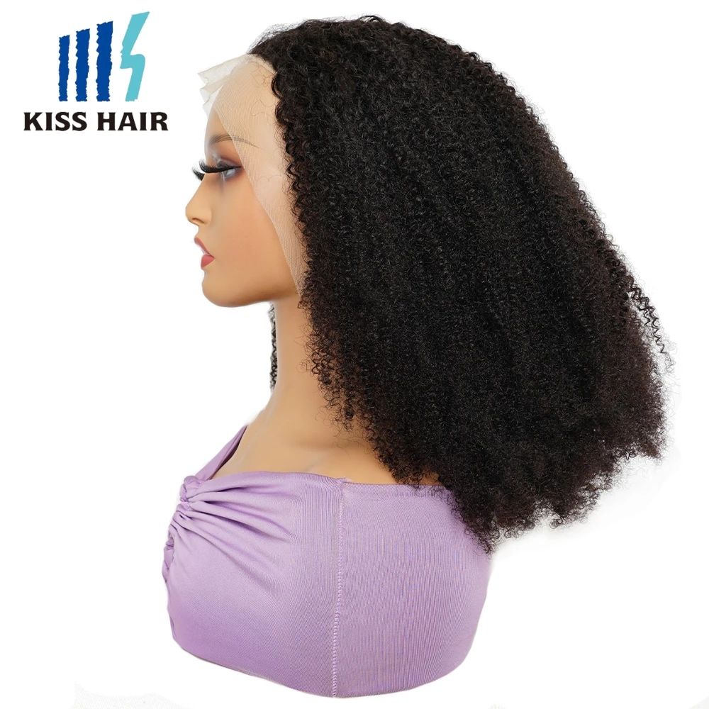 Curly Human Hair Wigs 250% Density Afro Kinky Curl 13*4 Lace Frontal Wigs Easy Wear Remy Brazilian Hair Wigs For Women