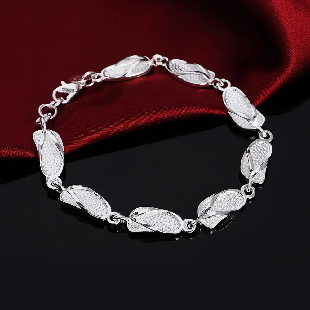 925 sterling silver charm Cute slippers Bracelets for women luxury Fashion Party Wedding Accessories Jewelry Christmas Gifts