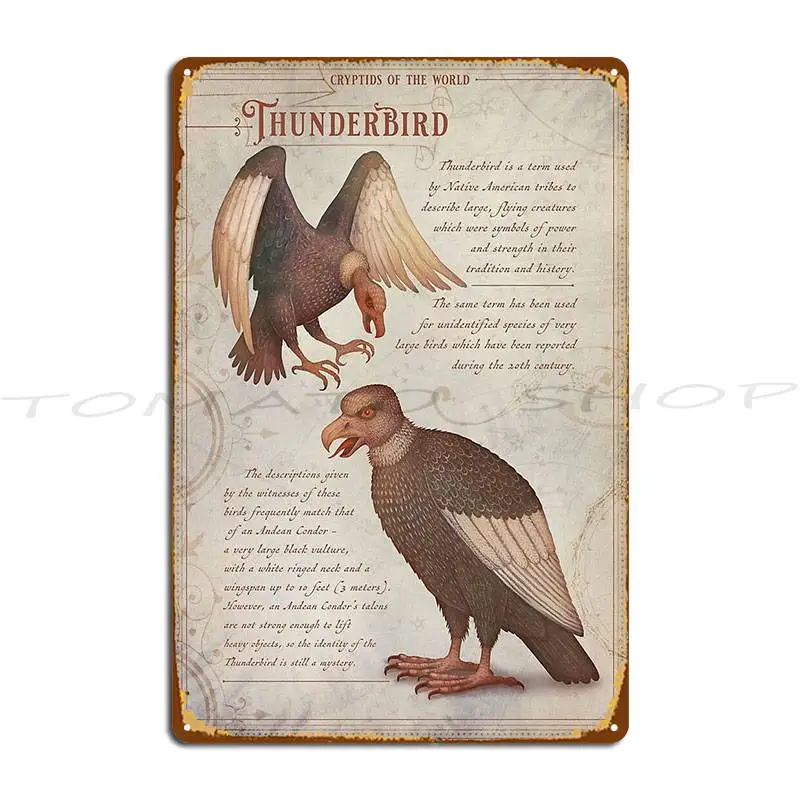 Thunderbird Metal Sign Living Room Design Rusty Garage Character Tin Sign Poster