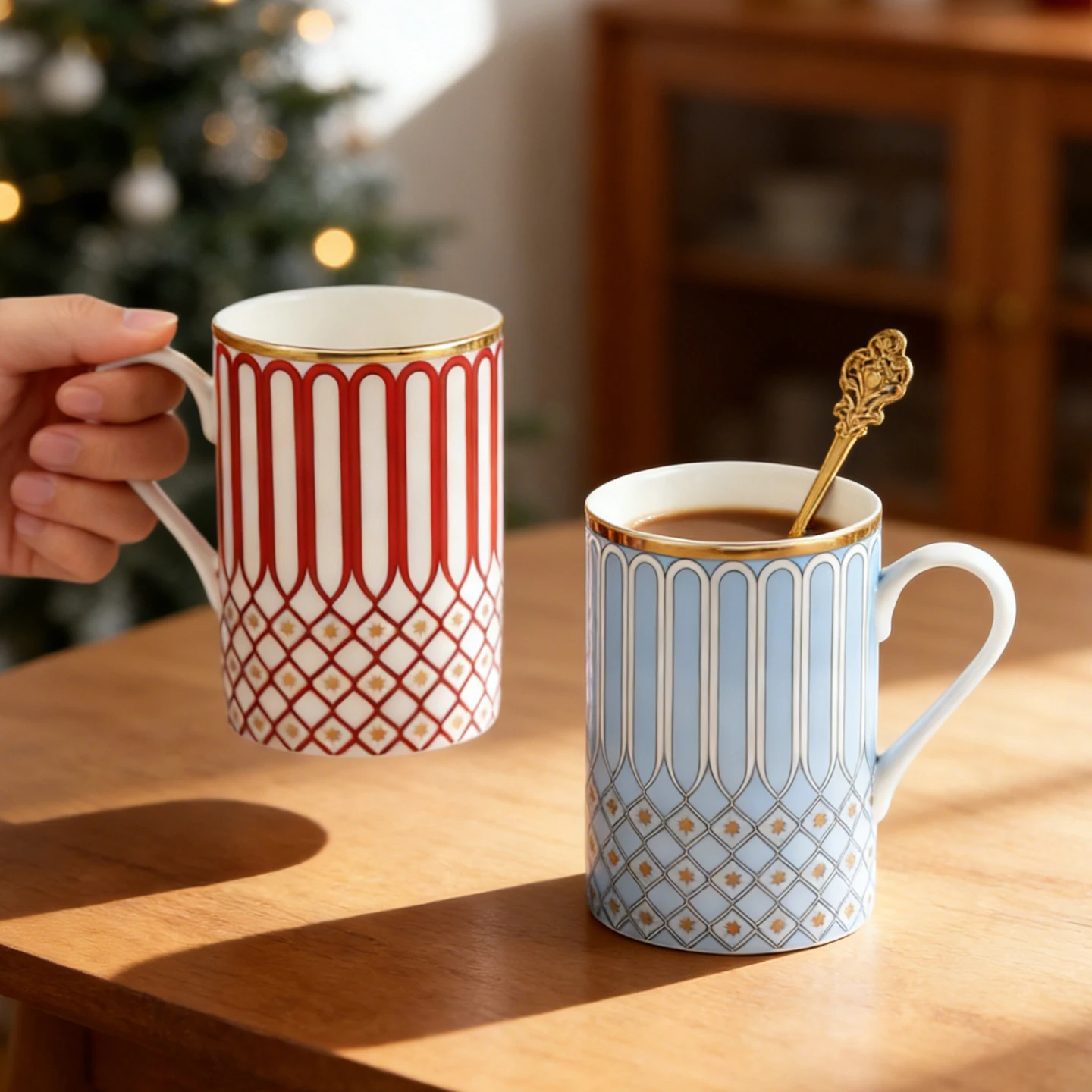 

Набор фарфоровых кружек Lnosov «Русский император» из европейского костяного фарфора, подарочная коробка, элитный люксовый комплект, свадебный подарок