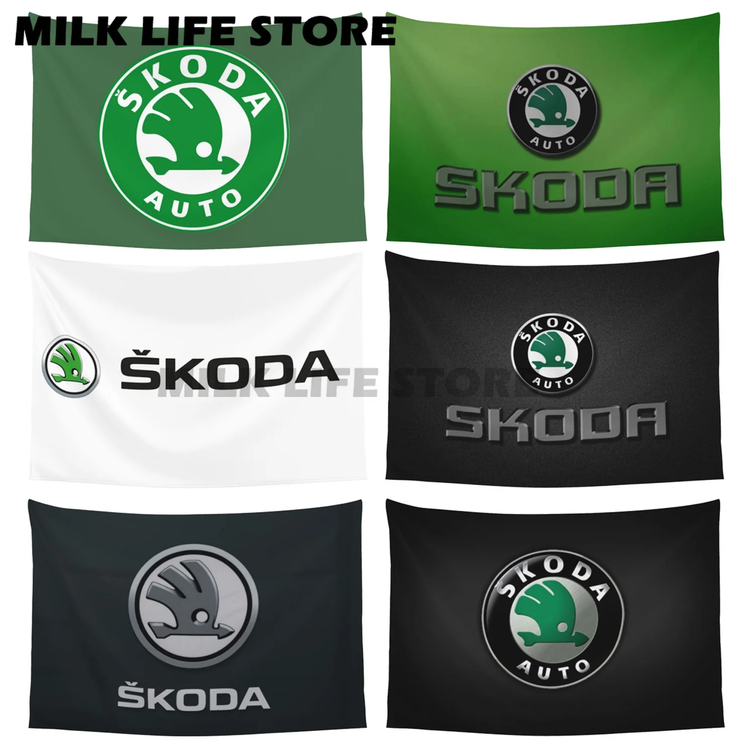 Double-sided Printing 90x150cm Skodas Flag Polyester Printed Car Banner for Home and Garden Decor