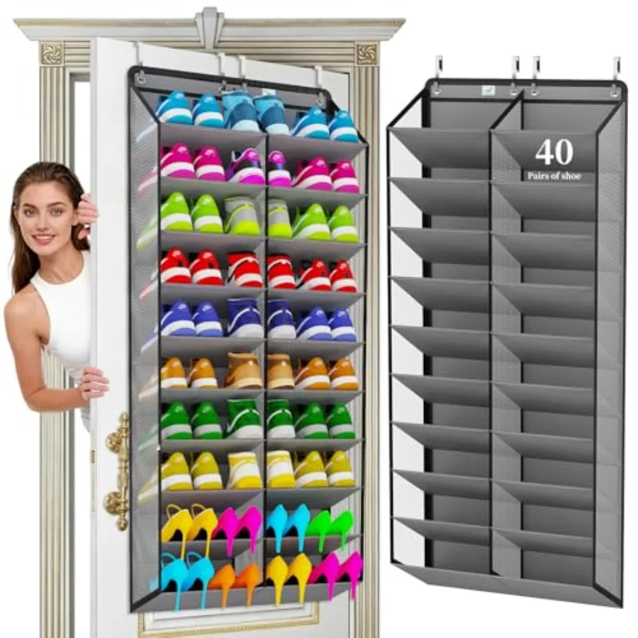 

Large Shoe Rack for Door 74 x 24 Inch, Over the Door Shoe Organizer, Heavy-Duty Hanging Shoe Storage for Closet, Extra-Wide 30