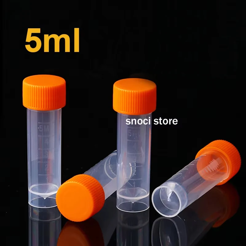 100 szt./50 szt. – zestaw laboratoryjny: 5 ml, plastikowe probówki z podziałką do przechowywania próbek w niskiej temperaturze, probówki kriogeniczne, probówki do testów, pojemniki na próbki. — zdjęcie produktu 6